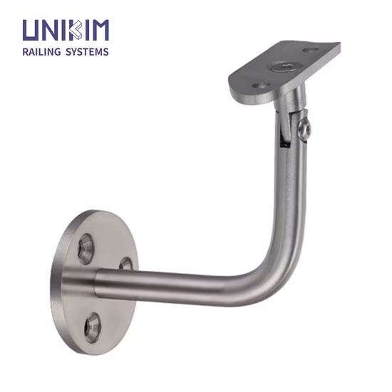 Staffa a parete regolabile in tubo tondo in acciaio inox per il corrimano